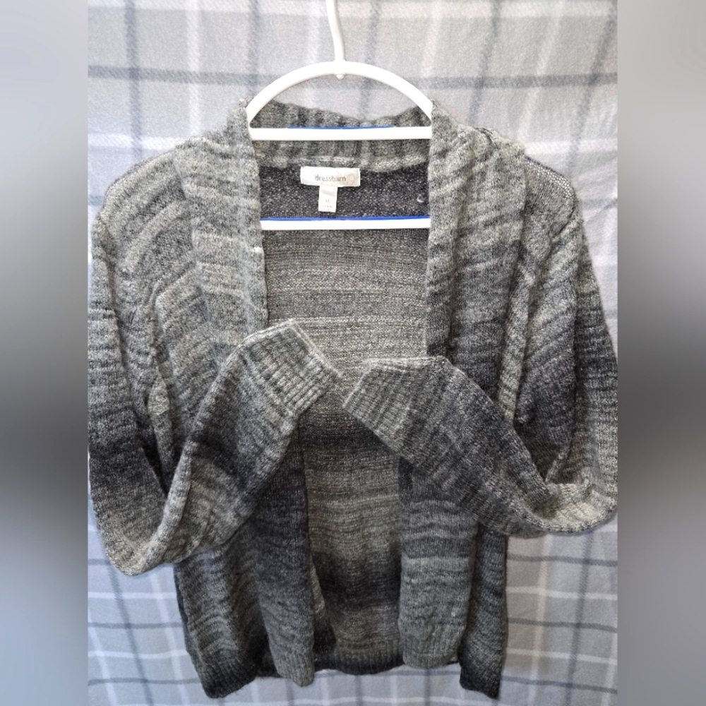 EUC DRESSBARN GRAY OMBRE  LIGHTWEIGHT JACKET